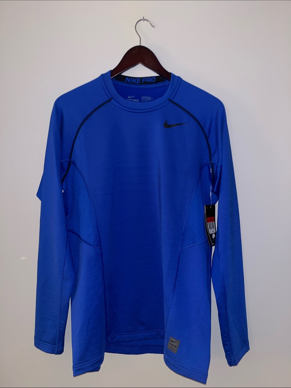 Nike Pro Long Sleeve Hyperwarm Performance Top in Royal Blue